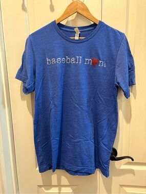 Baseball Mom Short Sleeve Tee - Blue